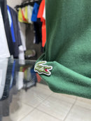 CAMISETA LACOSTE JERSEY DE ALGODÃO COM SLOGAN EFEITO PIQUE