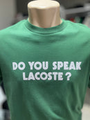 CAMISETA LACOSTE JERSEY DE ALGODÃO COM SLOGAN EFEITO PIQUE