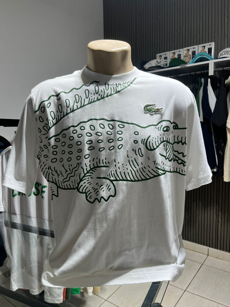 CAMISETA LACOSTE COM ESTAMPA DE CROCODILO